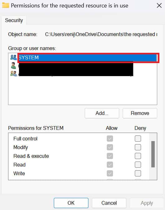 select a particular user account. Fix The Requested Resource Is In Use Error