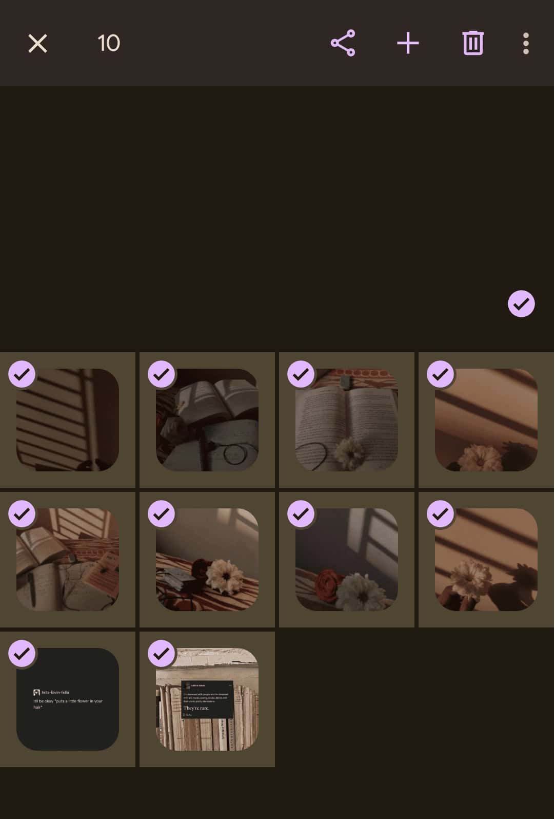 Select the images you want to create backup of.