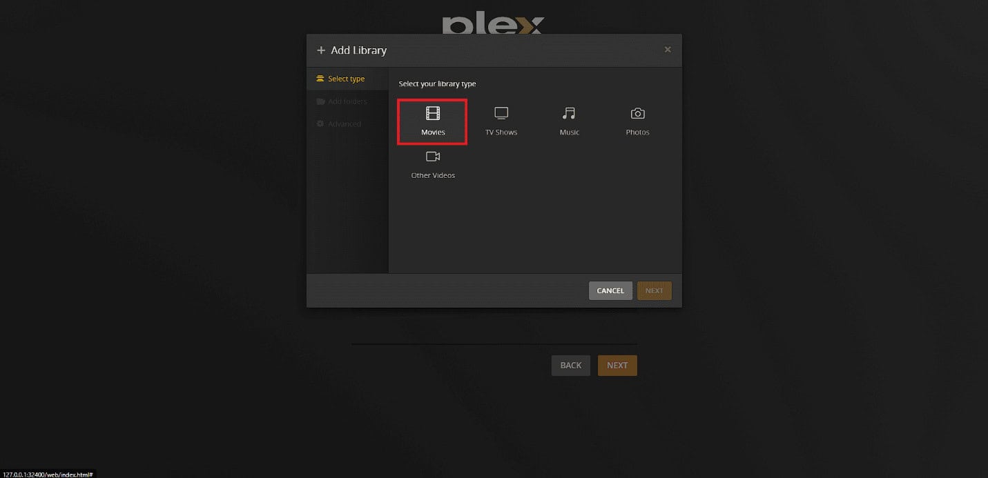 Select the Movies option from the list of library types and click Next. How to Stream Disney Plus on Discord