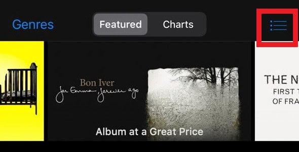 Tap on the three lines icon on the top right corner.