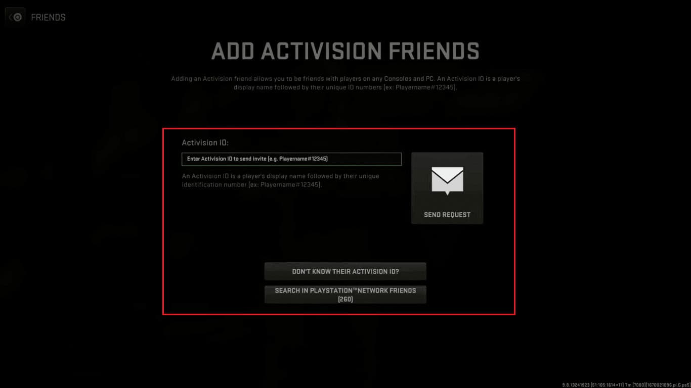 send request on cod warzone Activision friend request menu