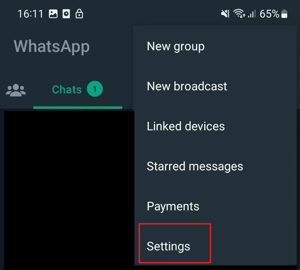 Tap on settings