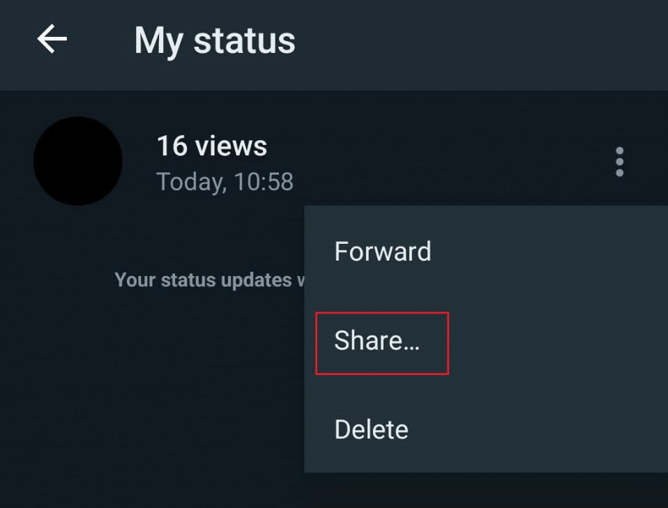 tap on Share