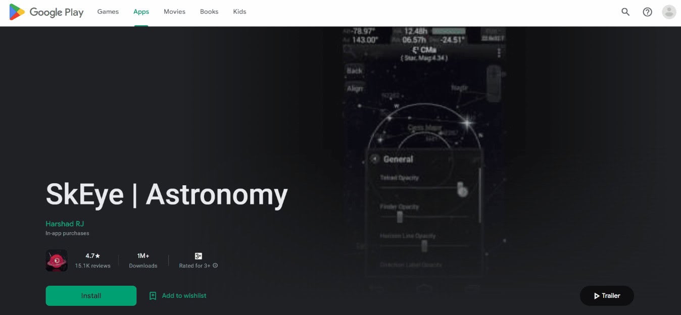 SkEye. 22 Best Astronomy and Stargazing Apps