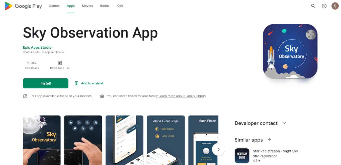 Sky Observation App Install Page. 22 Best Astronomy and Stargazing Apps