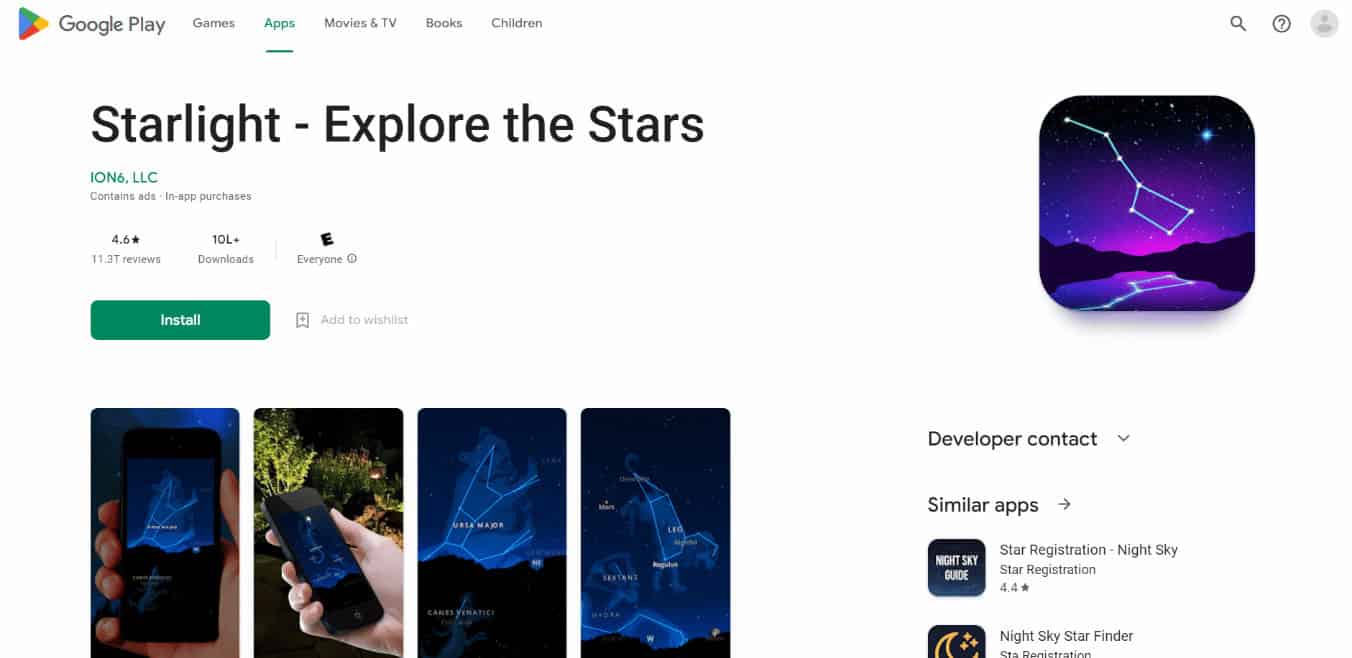 Starlight App Install Page