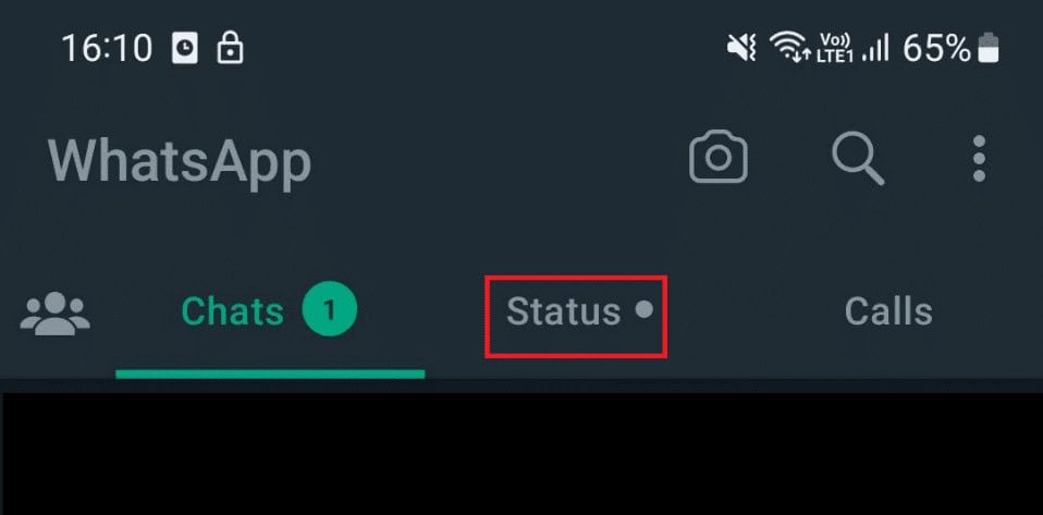 tap on the Status tab