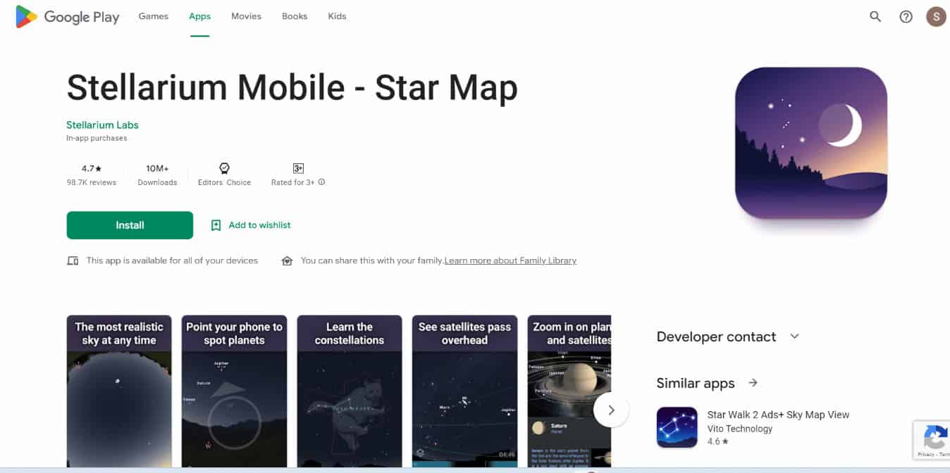 Stellarium Mobile Star Map App Install Page. 22 Best Astronomy and Stargazing Apps