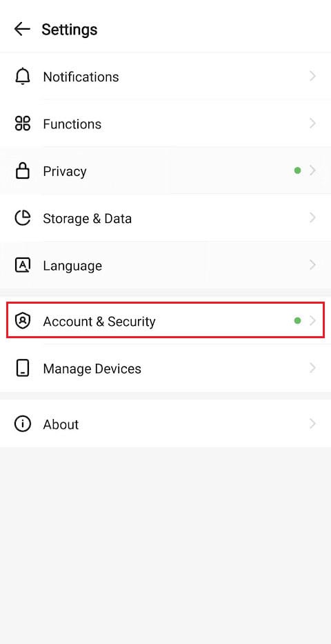 tap on Account & Security