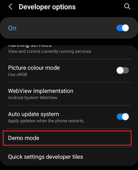 tap on Demo mode