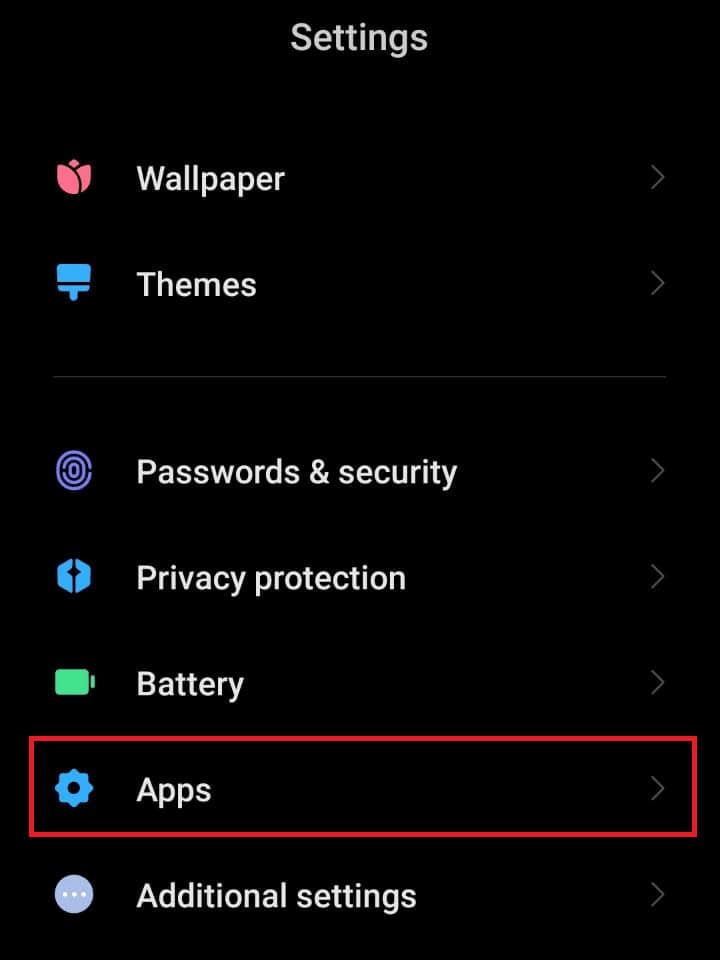 tap on Apps.