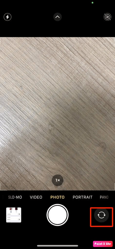 tap on camera switcher icon