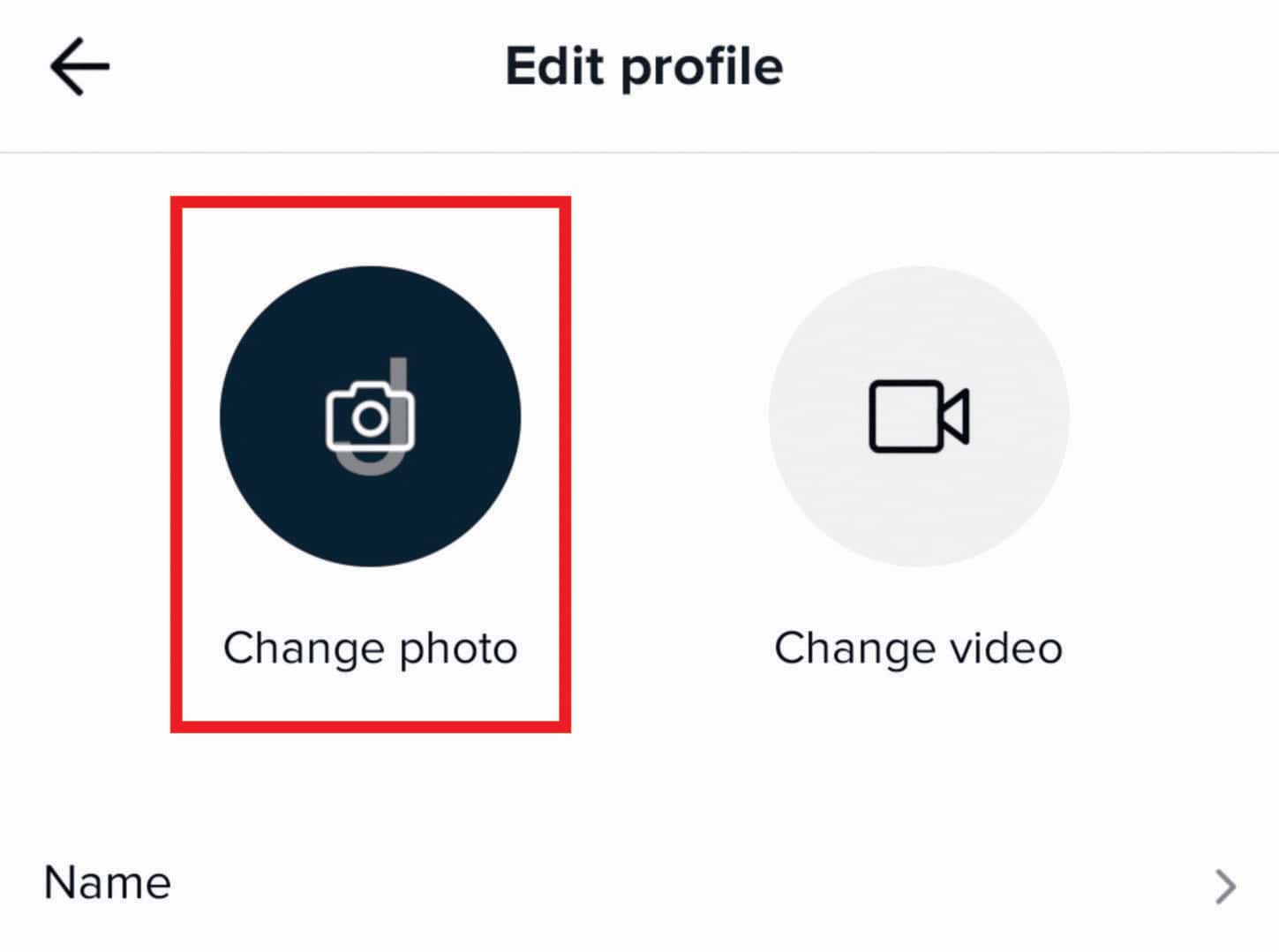 tap on Change photo