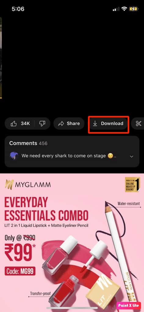tap on download