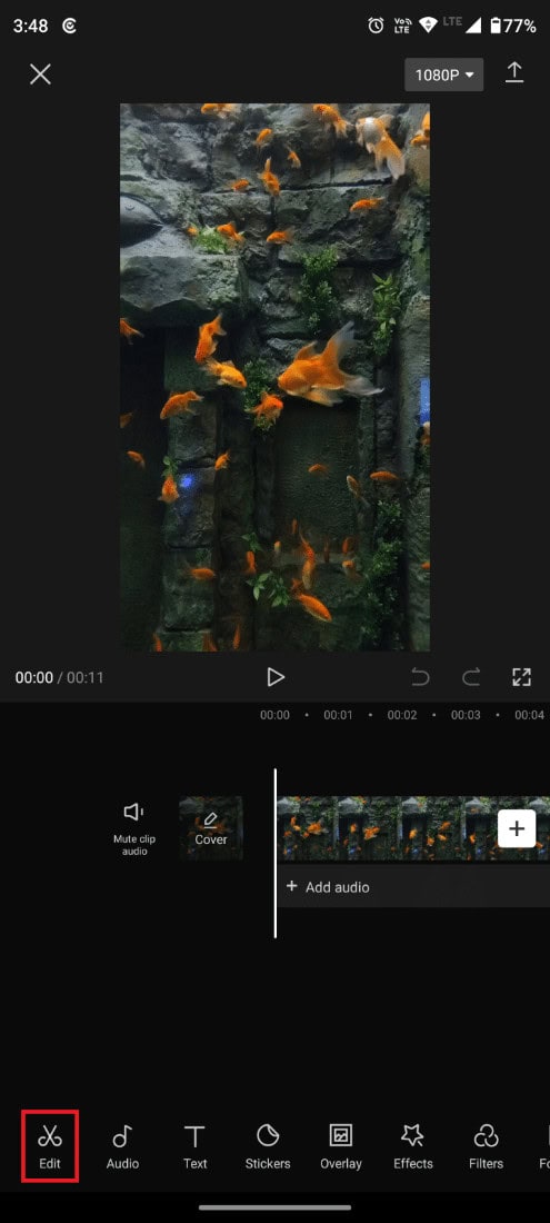 tap on Edit at the bottom left of the screen