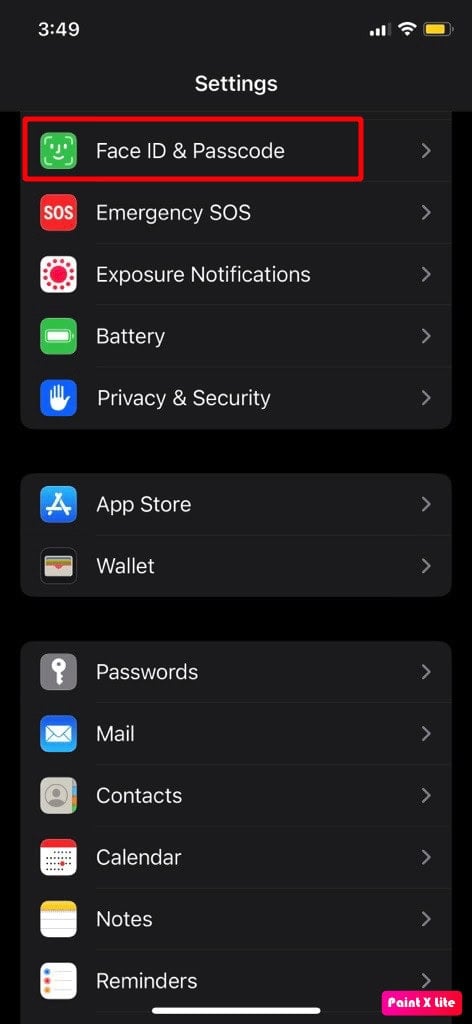 tap on face id and passcode option | How to Enable Live Activities on iPhone (iOS 16)