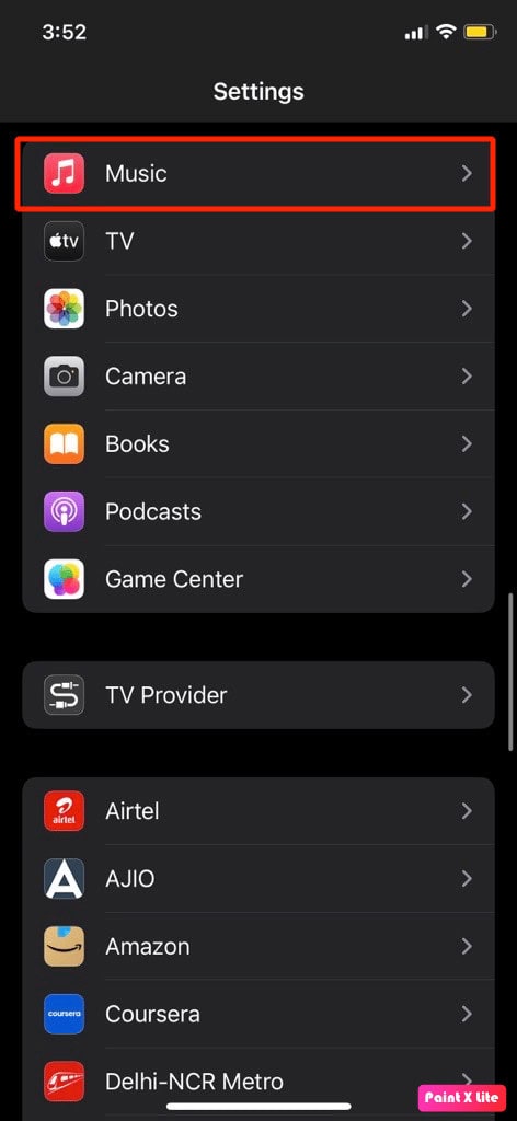 tap on music app