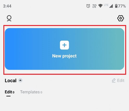 Tap on New project