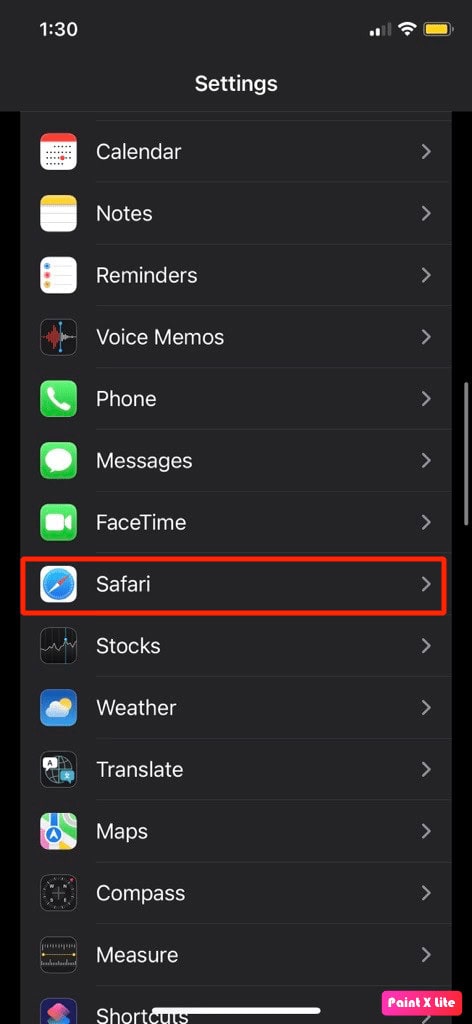 tap on safari