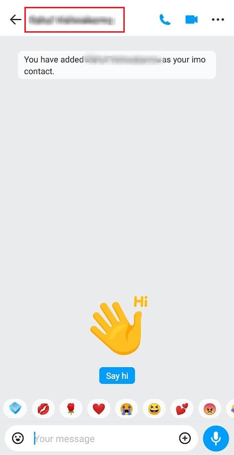 tap on the Contact name from the top