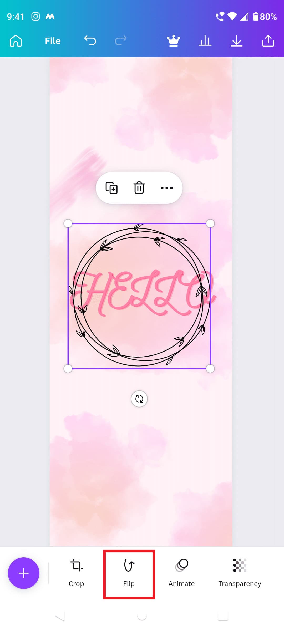 tap on the element and choose the Flip option. How to Rotate Image in Canva
