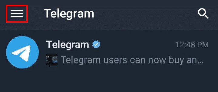 Tap on the hamburger menu icon at the top left corner of the screen.