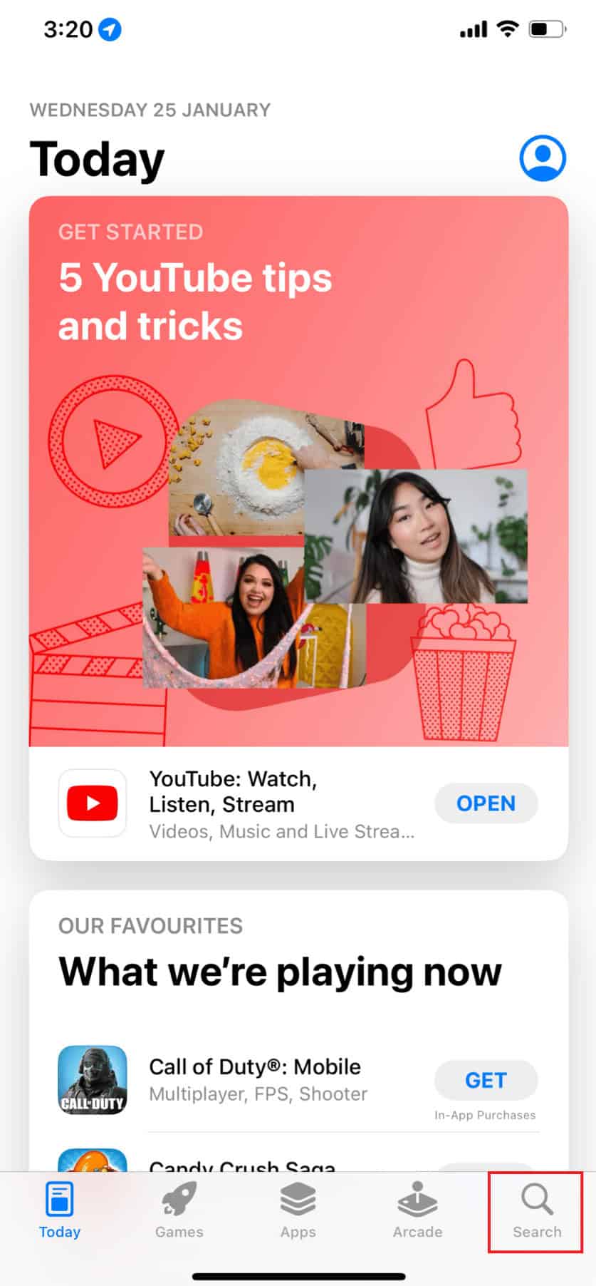 tap on the search icon and search for the missing app using the search bar | can’t find app on iPhone