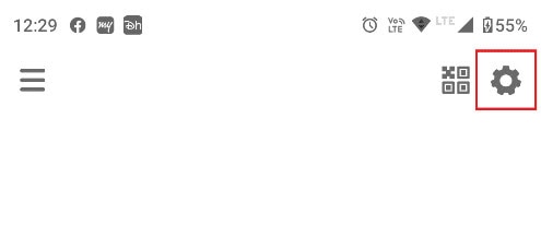 tap on the Settings icon at the top right corner.