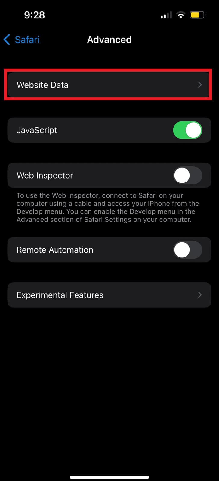 Tap on Website Data. 10 Ways to Fix Bumble Stuck on Loading Screen