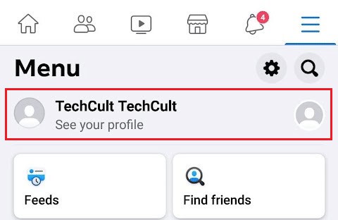 tap on your Profile name from the menu