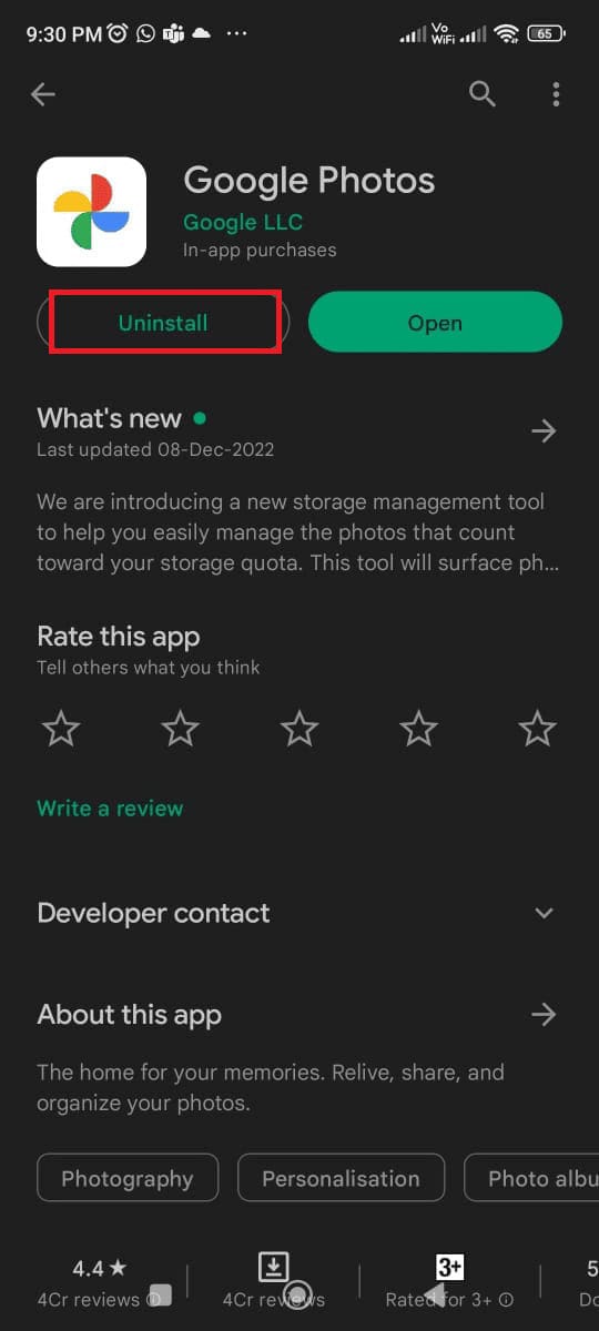 tap Uninstall. 8 Ways to Fix Google Photos Save to Device Not Working