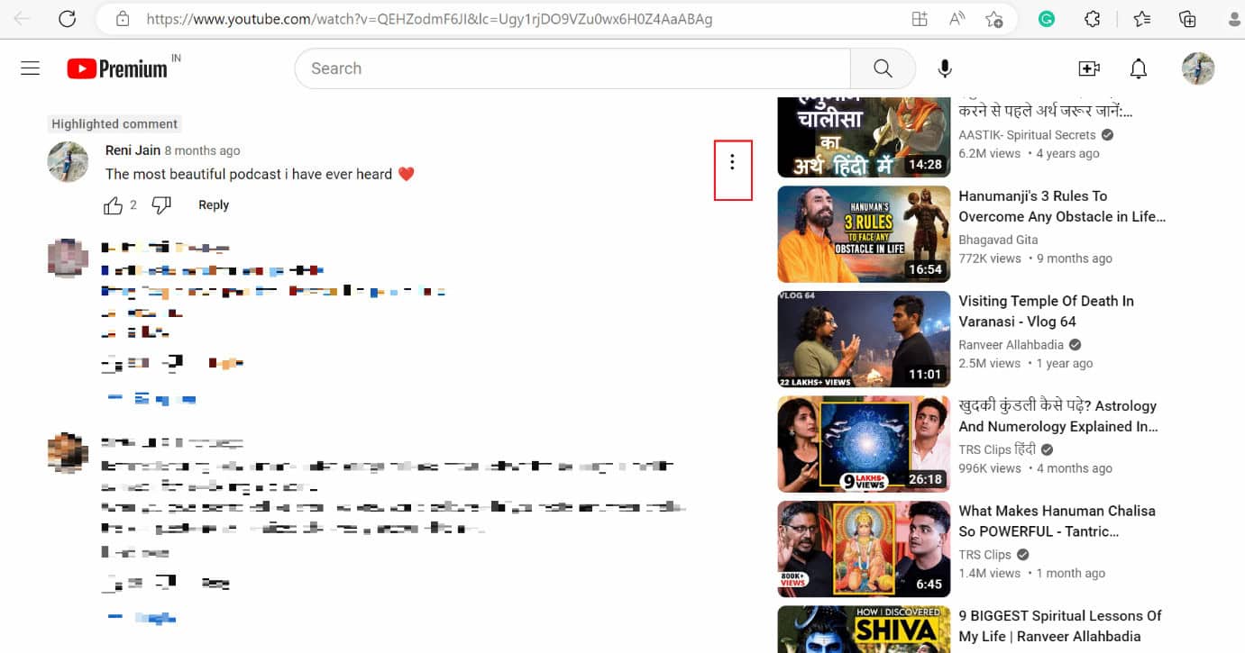 three dot icon youtube