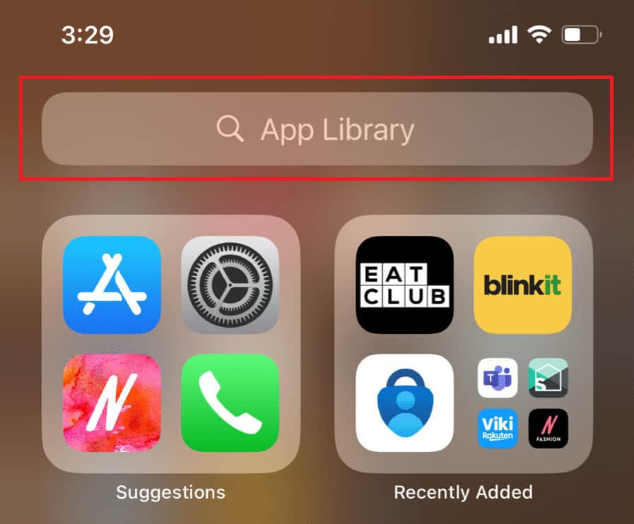 Tap on the search bar to get a list of apps in alphabetical order.