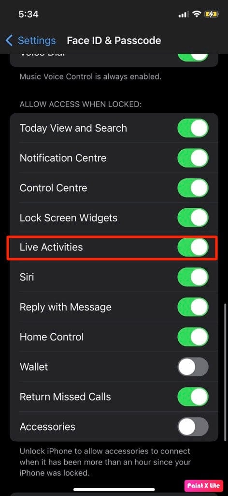toggle on live activities
