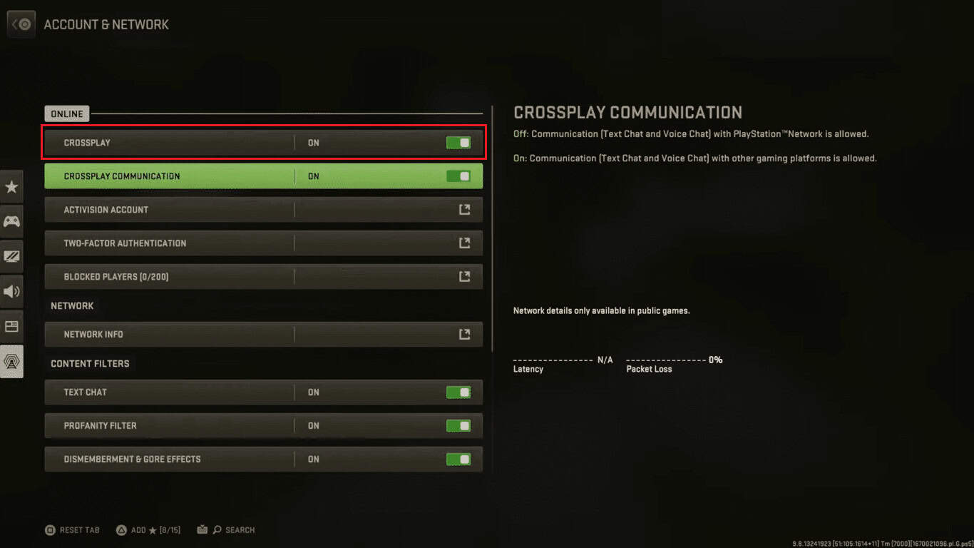 turn on crossplay on cod warzone