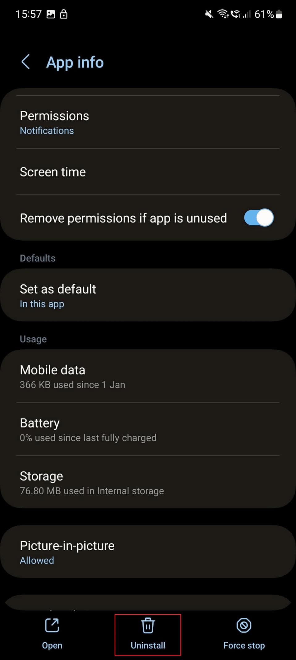 uninstall