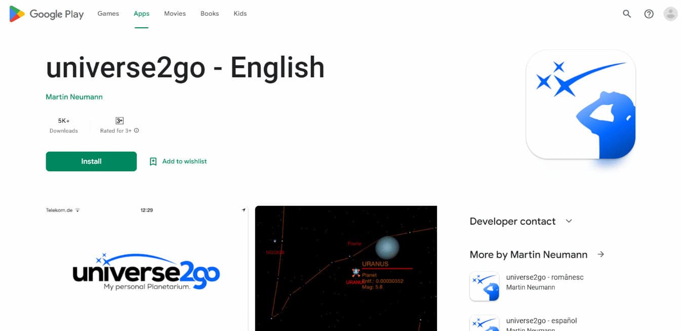 Universe2go App Install Page. 22 Best Astronomy and Stargazing Apps
