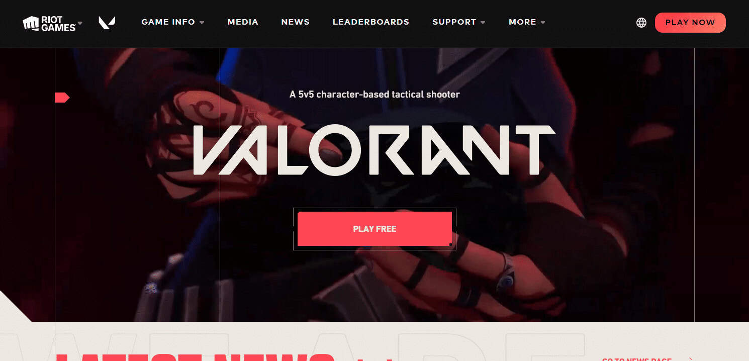 valorant webpage