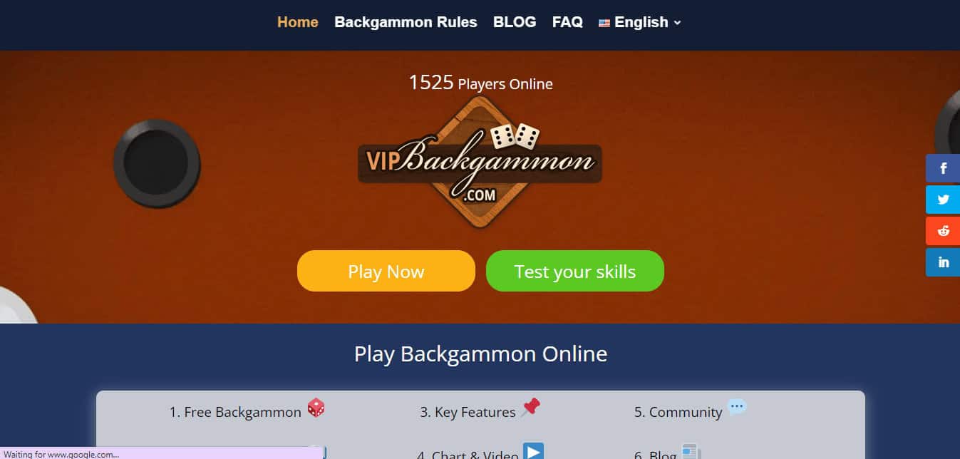 VIP Backgammon webpage
