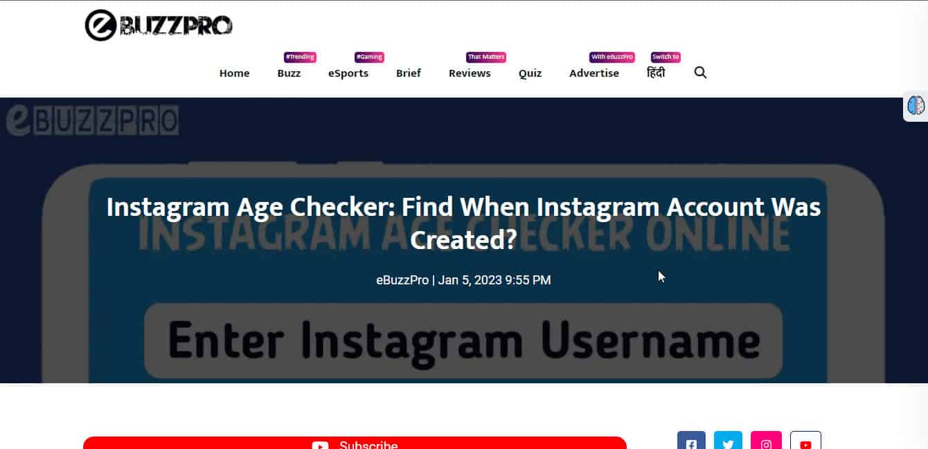 Visit Ebuzzpro on any of your preferred browsers | Instagram account created date