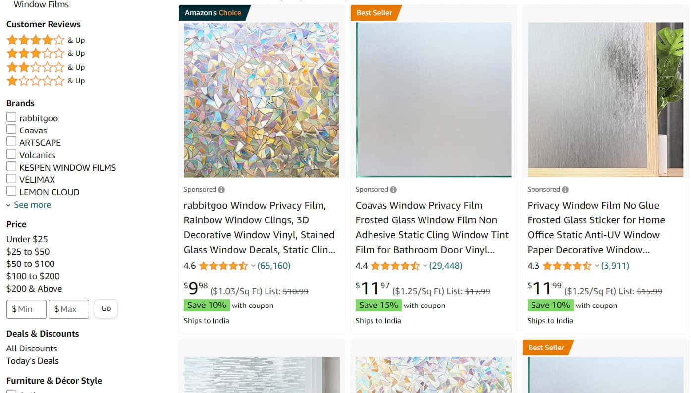 window film on Amazon