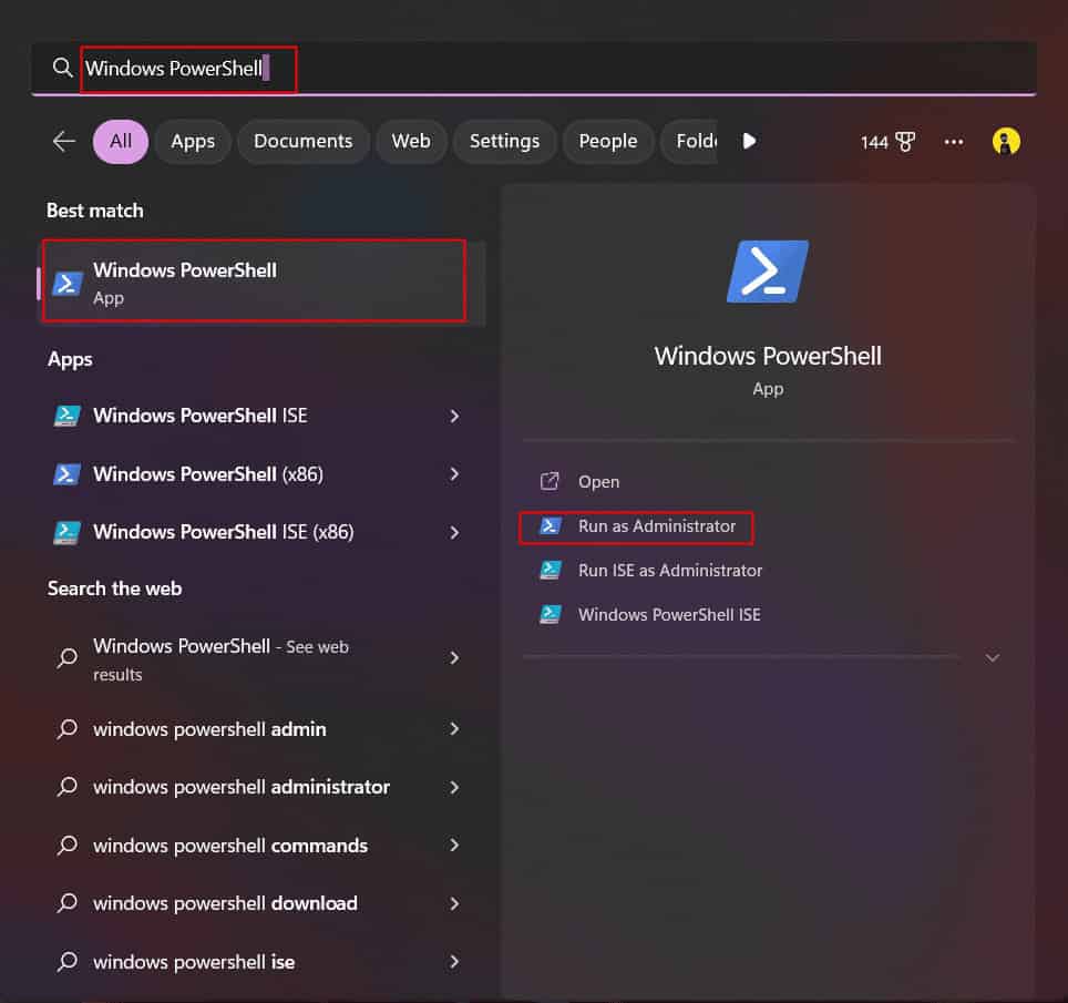 Windows powershell run as administrator