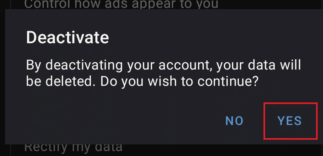 tap on YES