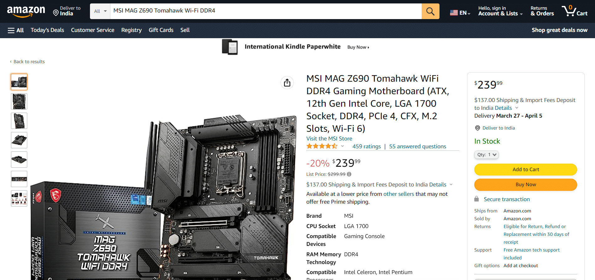 MSI MAG Z690 Tomahawk Wi-Fi DDR4