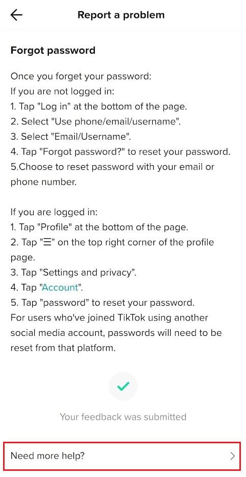 Tap on Need more help
