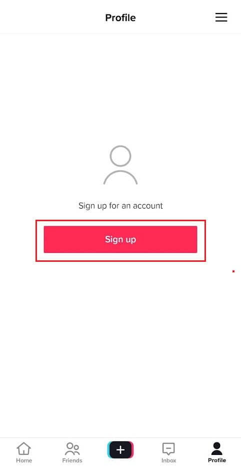 Tap on Sign up