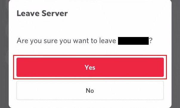 Tap on Yes from the confirmation popup