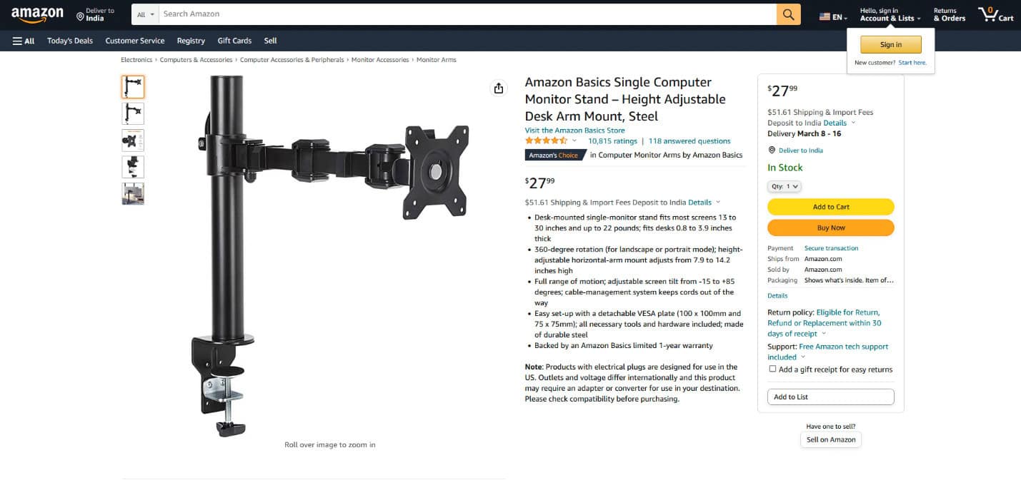 AmazonBasics Monitor Stand