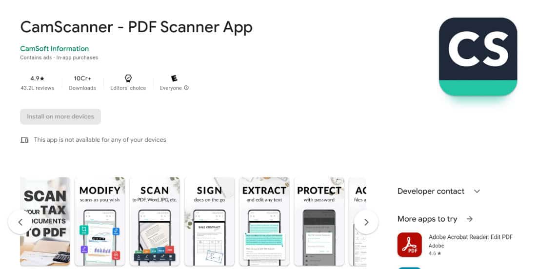 CamScanner. Top 10 Best Image to Text App for Android