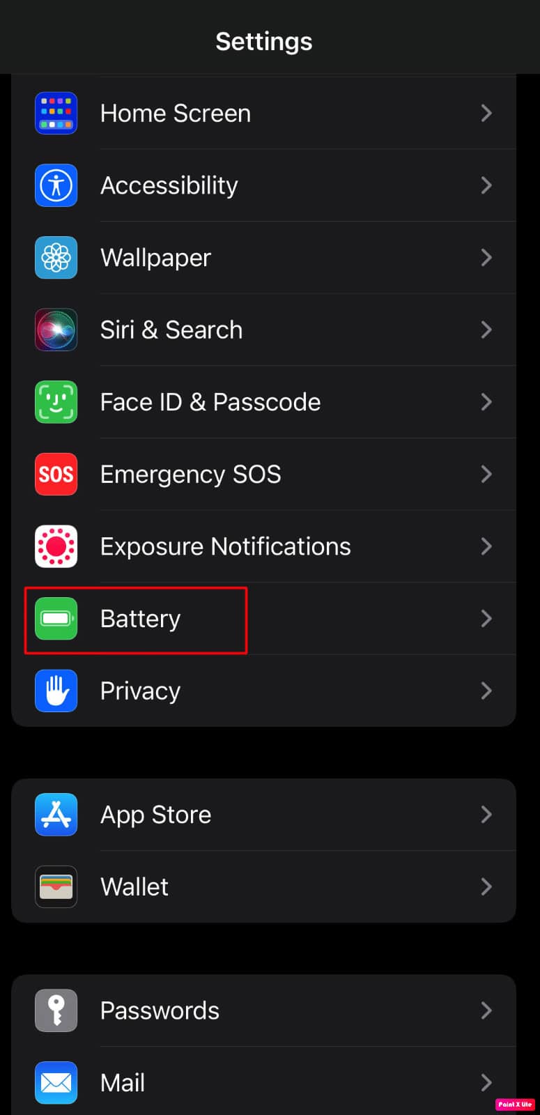 choose battery option